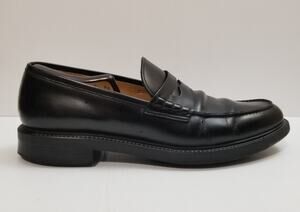 Santoni Mens Black Leather Made in Italy Slip On Penny Loafer UK 9.5 F | US 10.5